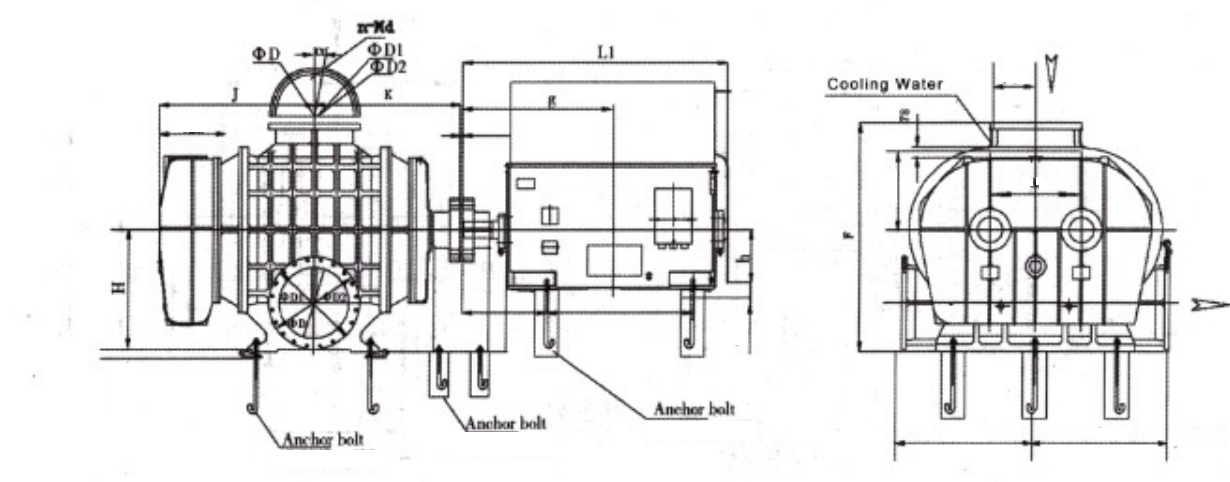 coupling drive roots blower