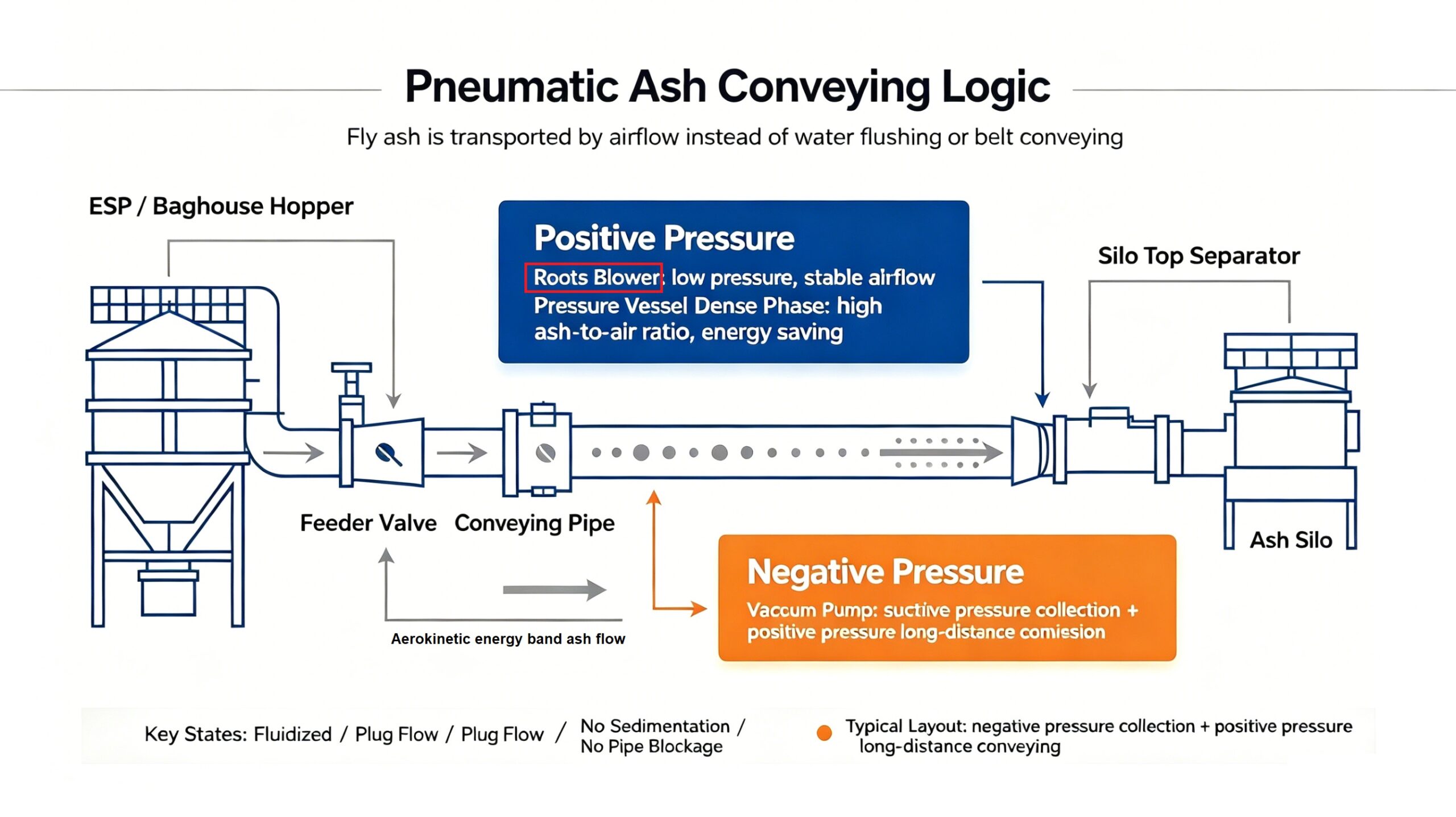 roots blower ash pneumatic conveying